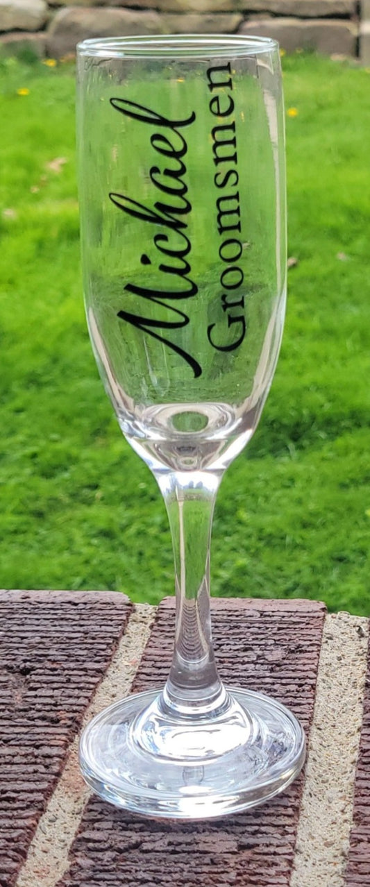 Grooms Party Champagne Glass