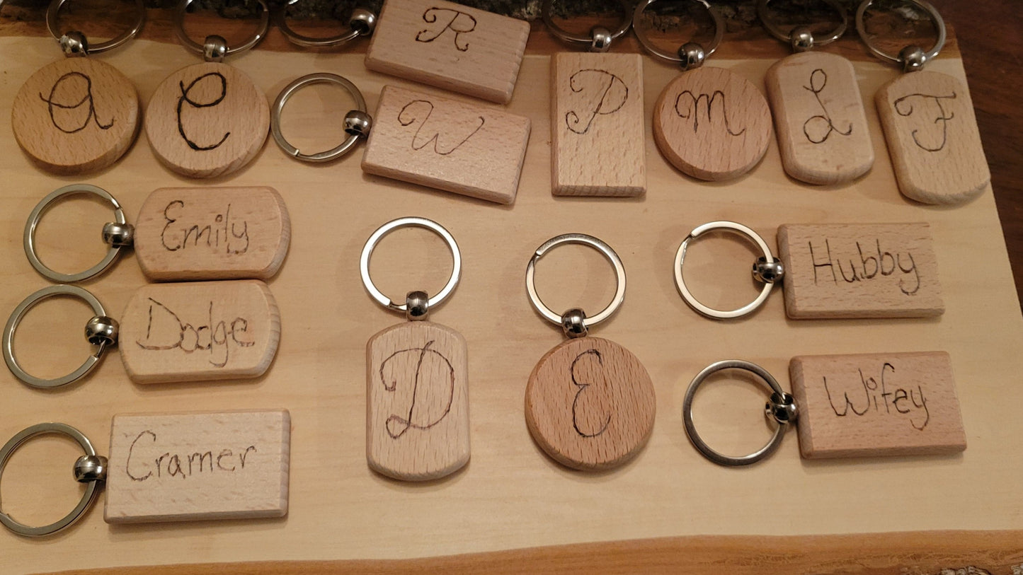 Wood Burned Keychains